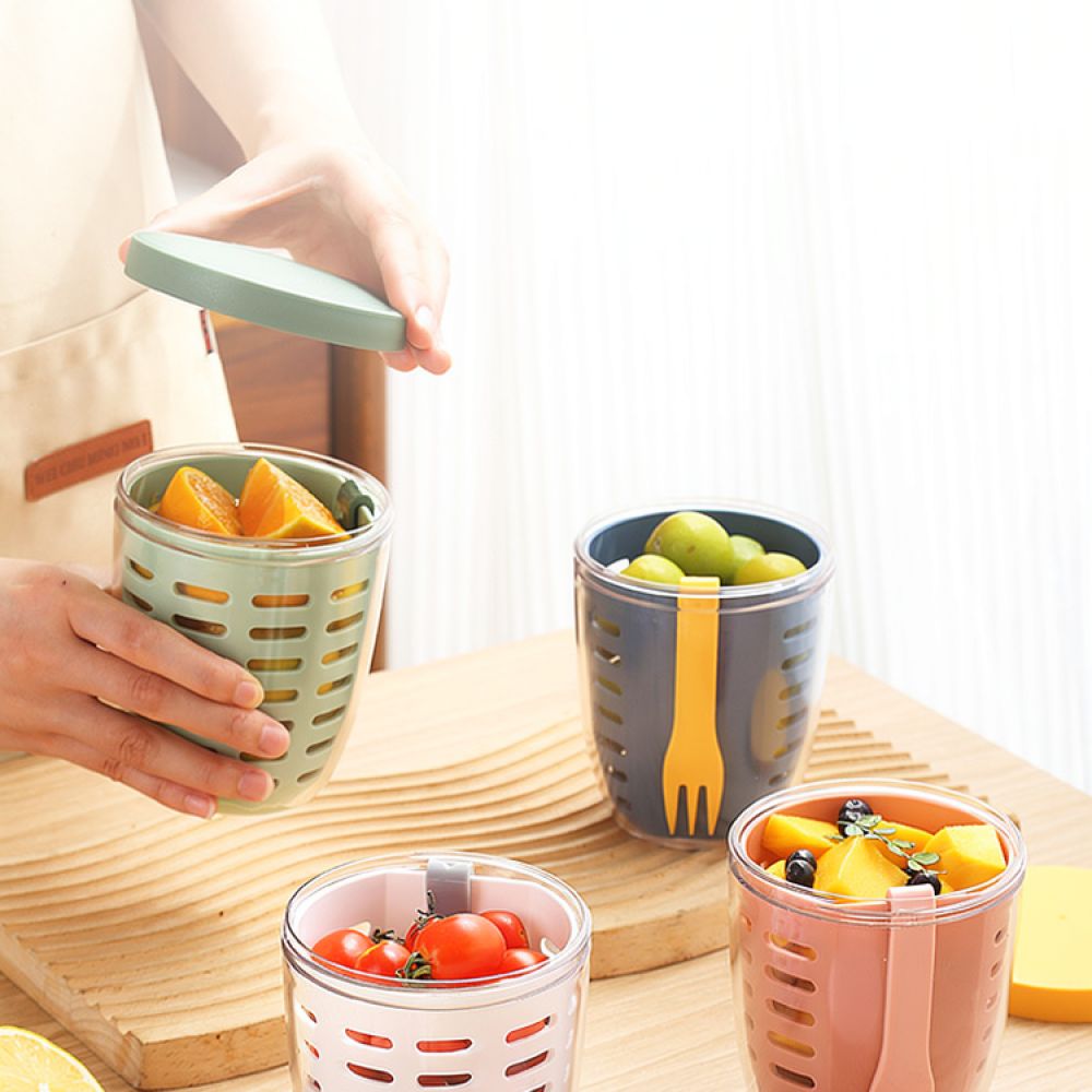 Meal Prep For Office - Contenitore per alimenti portatile con forchetta,